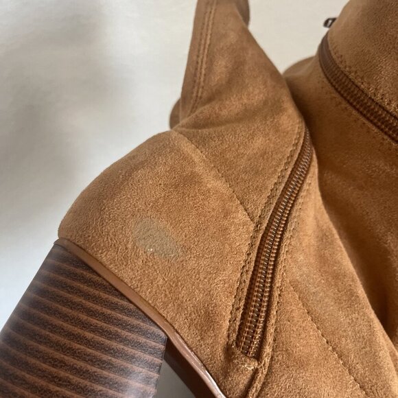 Sugar Faux Suede Cognac Soft Upper Fabric High Ankle Boots WOMEN'S SIZE: 6 - Picture 6 of 7